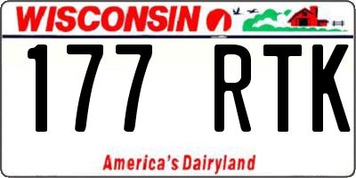 WI license plate 177RTK