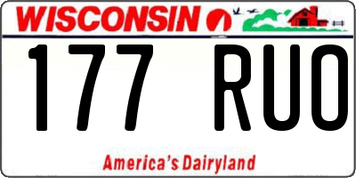 WI license plate 177RUO