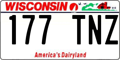 WI license plate 177TNZ