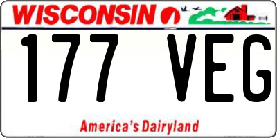WI license plate 177VEG