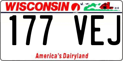WI license plate 177VEJ