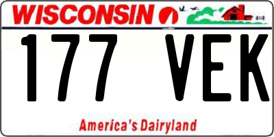WI license plate 177VEK