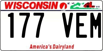 WI license plate 177VEM