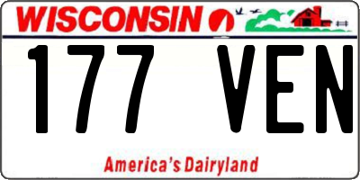 WI license plate 177VEN