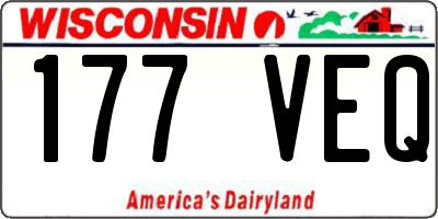WI license plate 177VEQ