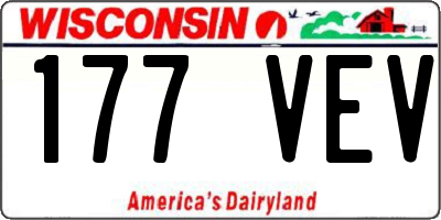 WI license plate 177VEV