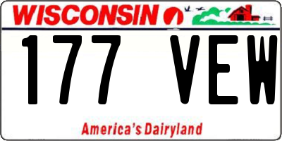WI license plate 177VEW