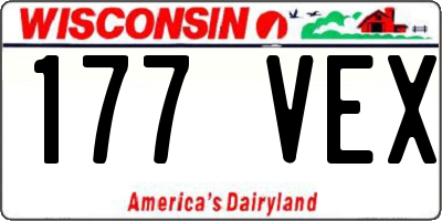 WI license plate 177VEX