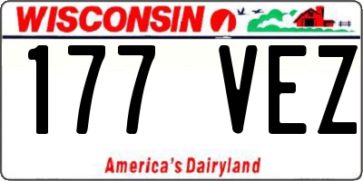 WI license plate 177VEZ