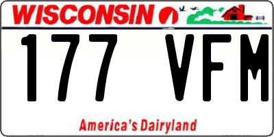 WI license plate 177VFM