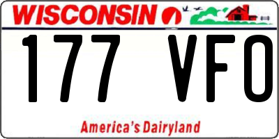 WI license plate 177VFO