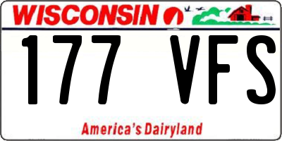 WI license plate 177VFS