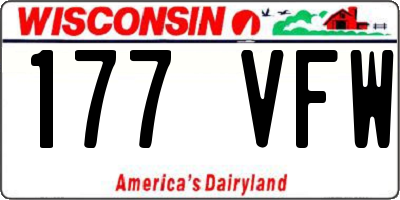 WI license plate 177VFW