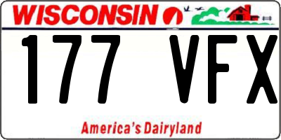 WI license plate 177VFX