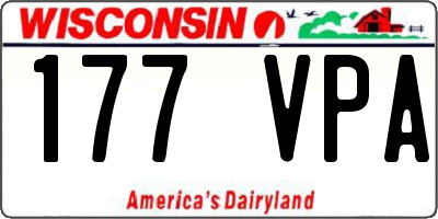 WI license plate 177VPA