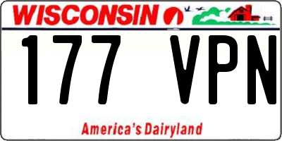 WI license plate 177VPN