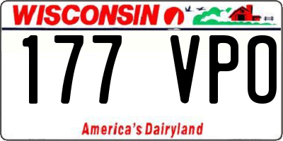 WI license plate 177VPO