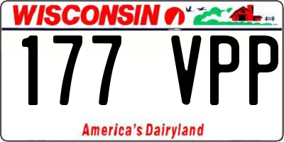 WI license plate 177VPP