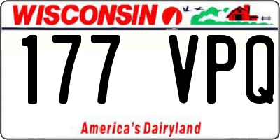 WI license plate 177VPQ