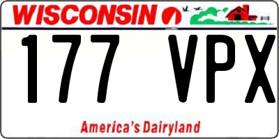 WI license plate 177VPX