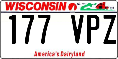 WI license plate 177VPZ
