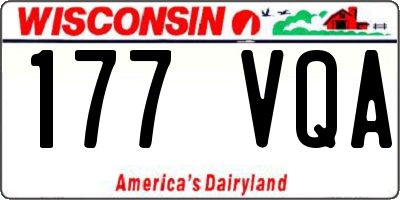 WI license plate 177VQA