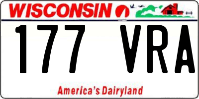 WI license plate 177VRA