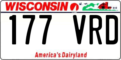 WI license plate 177VRD
