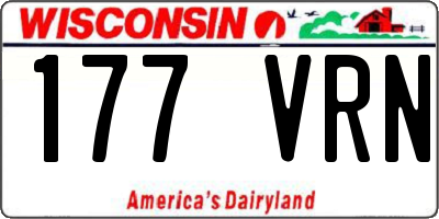 WI license plate 177VRN