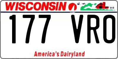 WI license plate 177VRO