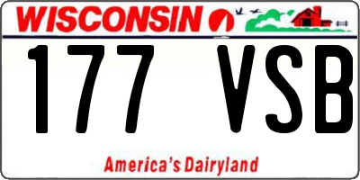 WI license plate 177VSB