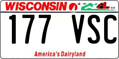 WI license plate 177VSC