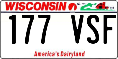 WI license plate 177VSF