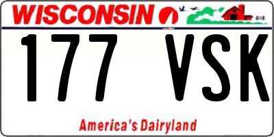 WI license plate 177VSK
