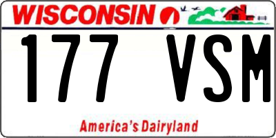 WI license plate 177VSM