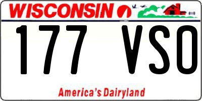 WI license plate 177VSO