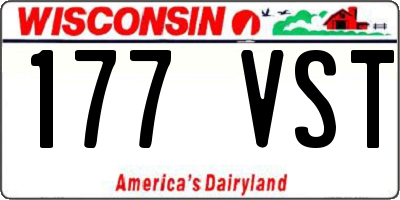 WI license plate 177VST
