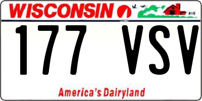 WI license plate 177VSV