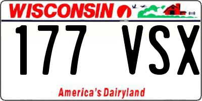 WI license plate 177VSX