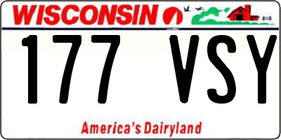 WI license plate 177VSY