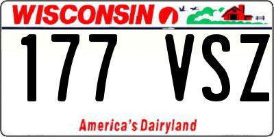 WI license plate 177VSZ