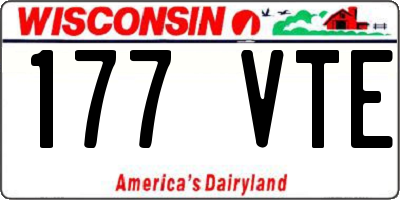WI license plate 177VTE
