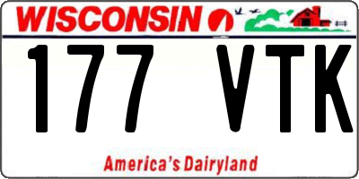 WI license plate 177VTK