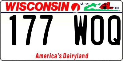WI license plate 177WOQ