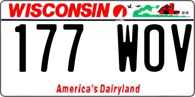 WI license plate 177WOV