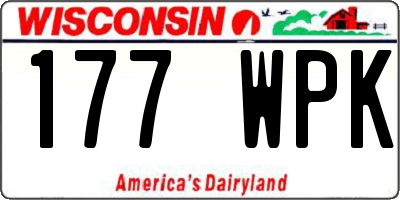 WI license plate 177WPK