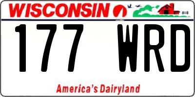 WI license plate 177WRD