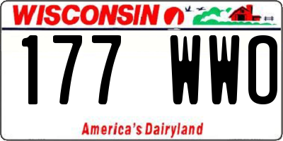 WI license plate 177WWO