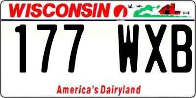 WI license plate 177WXB