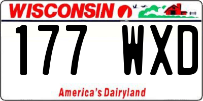 WI license plate 177WXD
